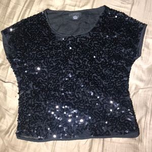 Sirens sequin/sheer top (SMALL)